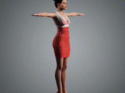 Zendaya Character low-poly 3D Model
