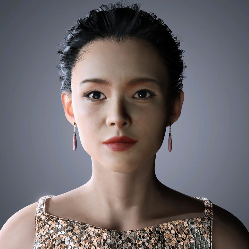 Zhang ziyi Character low-poly 3D Model .c4d .max .obj .3ds .fbx .stl .blend 