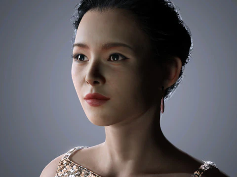 Zhang ziyi Character low-poly 3D Model