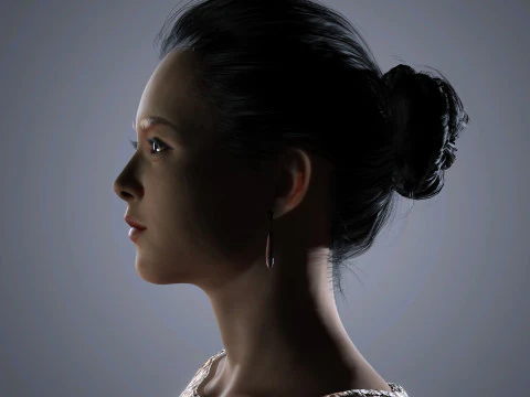 Zhang ziyi Character low-poly 3D Model