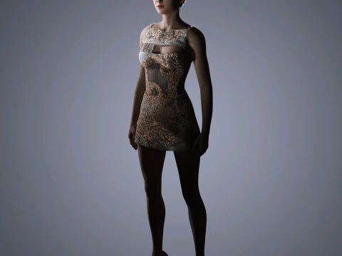 Zhang ziyi Character low-poly 3D Model