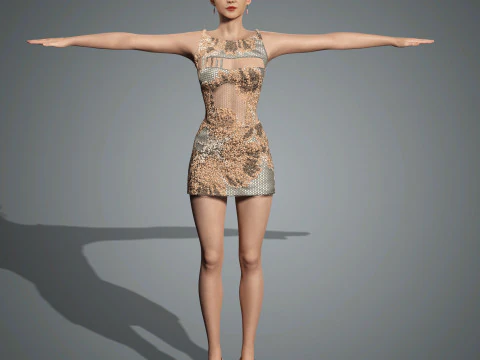 Zhang ziyi Character low-poly 3D Model