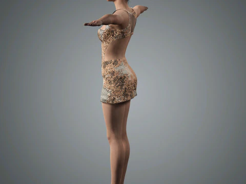 Zhang ziyi Character low-poly 3D Model