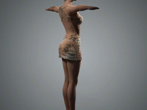 Zhang ziyi Character low-poly 3D Model