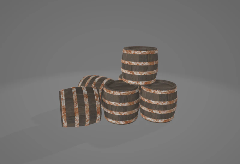 External barrels 3D Model .c4d .max .obj .3ds .fbx .stl .blend