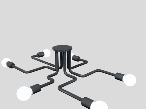 Modern chandelier for low ceilings Modelo 3D