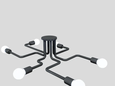Lustre moderno para tetos baixos Modelo 3D
