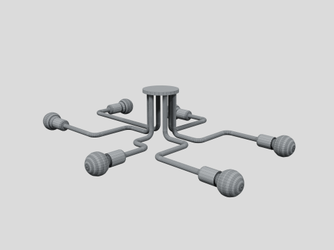 Modern chandelier for low ceilings 3D Model