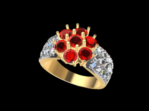 Ruby Crown Ring STL 3DM 3D Принт Модель