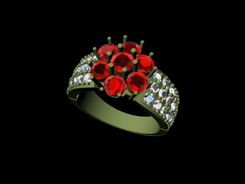 Ruby Crown Ring STL 3DM 3D Принт Модель