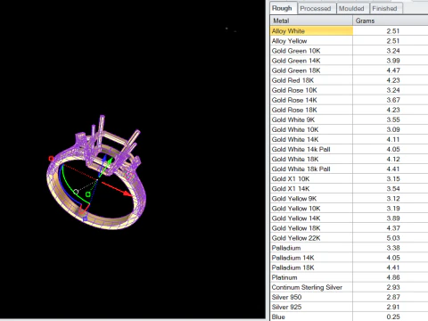 Elegant Three Stone Ring 3D Print Model