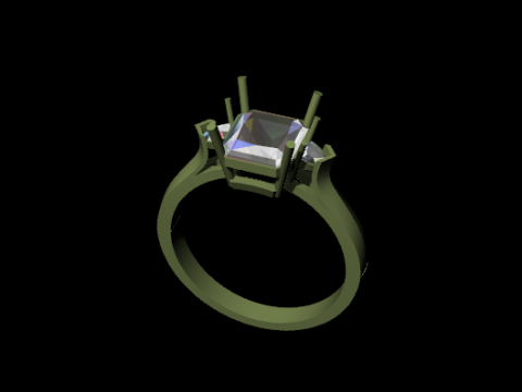 Elegant Three Stone Ring 3D 프린트 모델