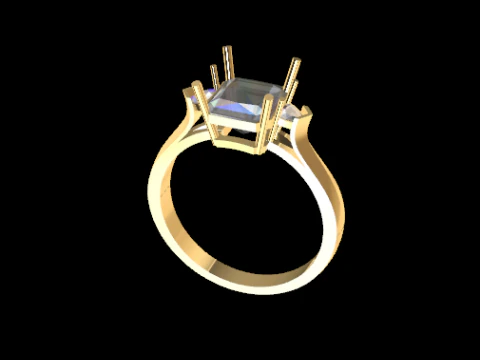Elegant Three Stone Ring 3D Print Model
