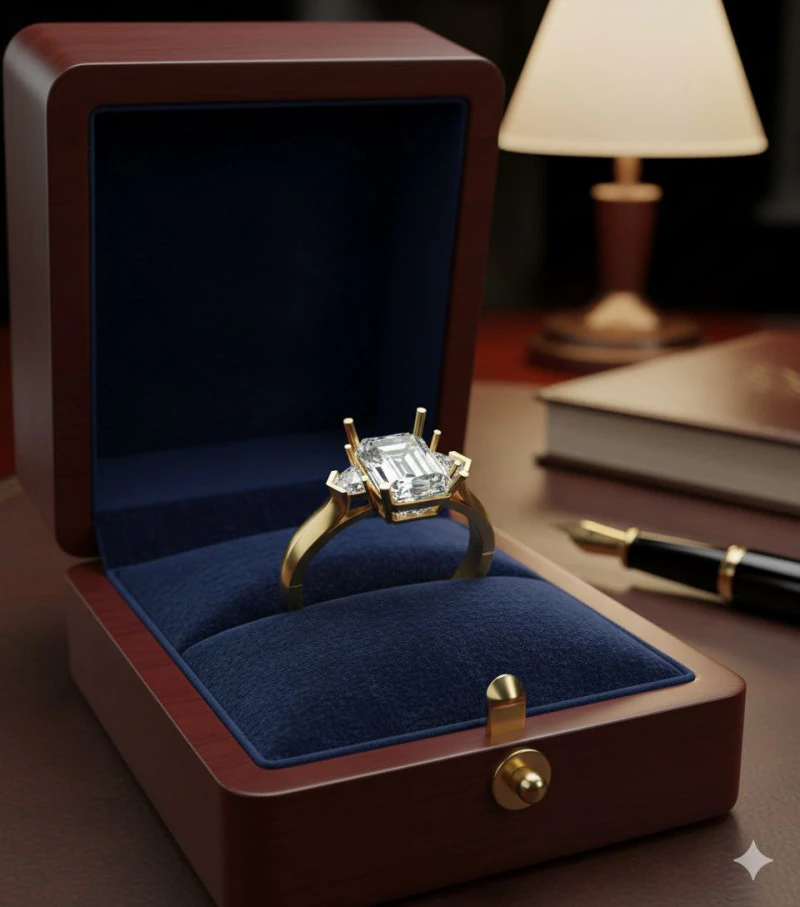 Elegant Three Stone Ring 3D Print Model .c4d .max .obj .3ds .fbx .stl .blend 