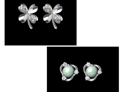 2 Earrings Lucky Clover 3DM STL Modelo de impresión 3D