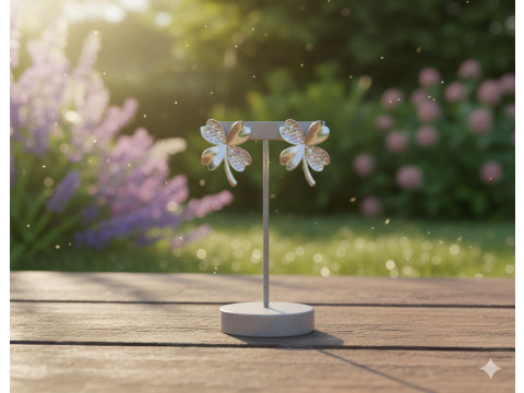 2 Earrings Lucky Clover 3DM STL 3D Print Model