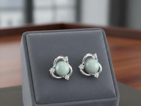 2 Earrings Lucky Clover 3DM STL Model Cetak 3D