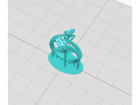 Butterfly Diamond Ring 3D 프린트 모델
