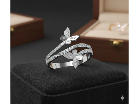 Anillo de diamantes de mariposa Modelo de impresión 3D