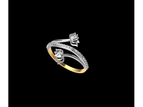 Elegant Floral Open Wrap Ring 3DM STL 3D Print Model