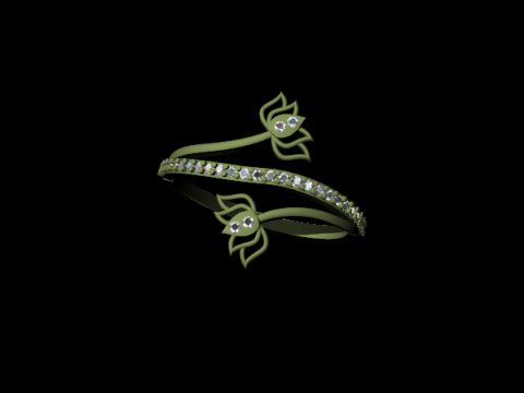 Elegant Floral Open Wrap Ring 3DM STL 3D Print Model