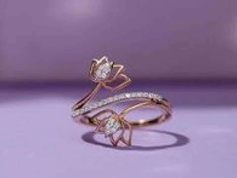 Elegant Floral Open Wrap Ring 3DM STL 3D Print Model