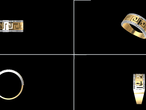 Greek Key Eternity Band STL 3DM Files 3D 打印模型