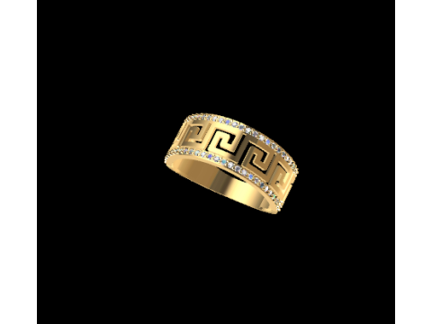 Greek Key Eternity Band STL 3DM Files 3D 打印模型