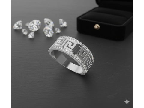 Greek Key Eternity Band STL 3DM Files 3D 打印模型