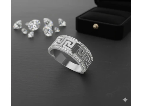 Greek Key Eternity Band STL 3DM Files 3D Print Model