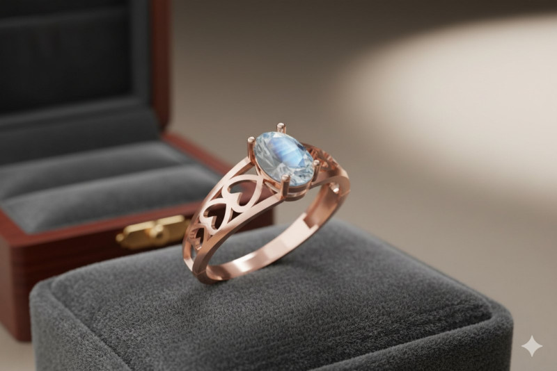 Filigree Oval Gemstone Ring 3D 打印模型 .c4d .max .obj .3ds .fbx .stl .blend 