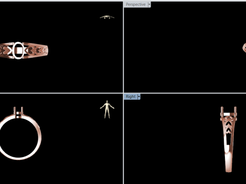 Filigree Oval Gemstone Ring 3D 打印模型