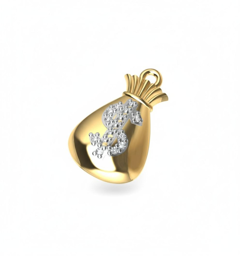 Money Bag Pendant Modello di stampa 3D .c4d .max .obj .3ds .fbx .stl .blend