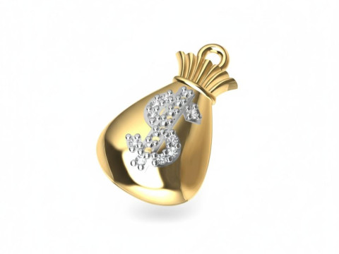Money Bag Pendant Modèles 3D en vedette