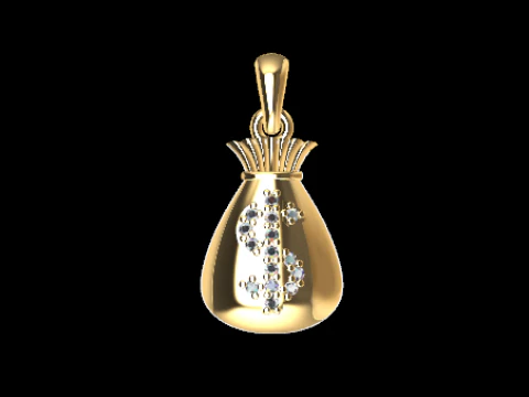 Money Bag Pendant 3D Print Model