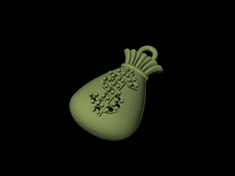 Money Bag Pendant 3D Print Model
