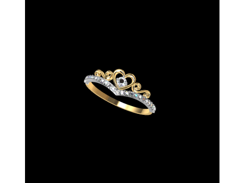Heart Tiara Crown Ring Model Cetak 3D
