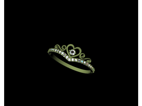 Heart Tiara Crown Ring Model Cetak 3D