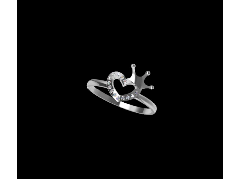 Heart Crown Ring 3D Print Model