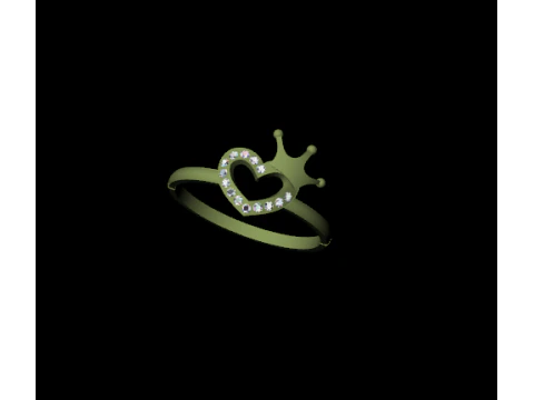 Heart Crown Ring 3D Print Model
