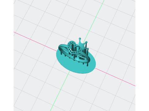 Heart Crown Ring Modello di stampa 3D