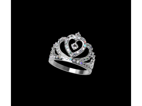 Princess Crown Heart Ring 3D 프린트 모델