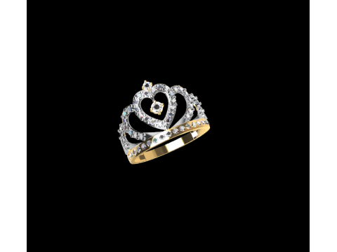 Princess Crown Heart Ring 3D 프린트 모델