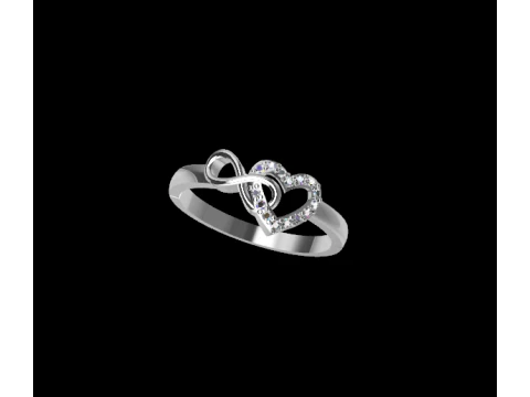 Infinity Heart Ring 3D Print Model