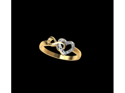 Infinity Heart Ring 3D Print Model