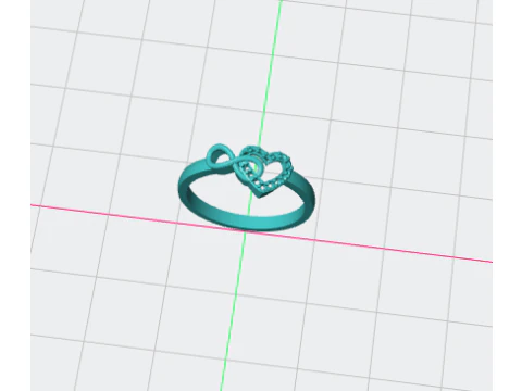 Infinity Heart Ring 3D Print Model