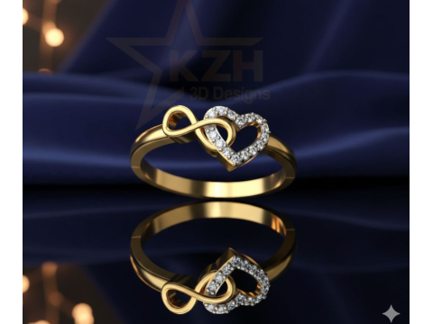 Infinity Heart Ring 3D Print Model