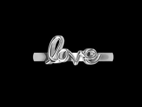 Love Word Ring 3D Print Model