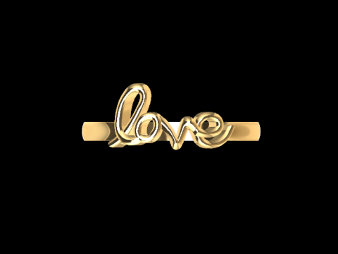 Love Word Ring 3D Print Model