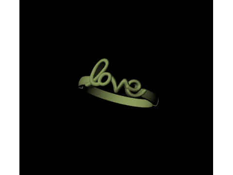 Love Word Ring 3D Print Model